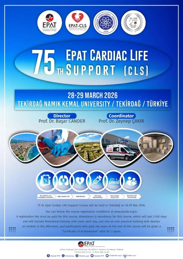 75. EPAT Cardiac Life Support (CLS), March 28–29, 2026, Tekirdağ